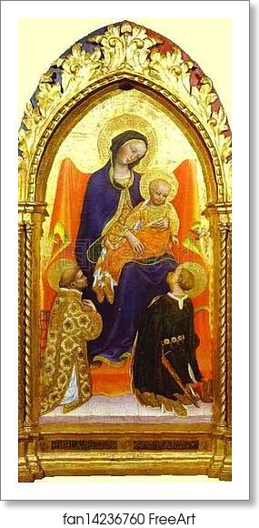 Free art print of Madonna and Child, with St. Lawrence and St. Julian by Gentile Da Fabriano