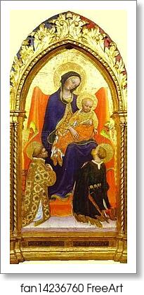 Free art print of Madonna and Child, with St. Lawrence and St. Julian by Gentile Da Fabriano