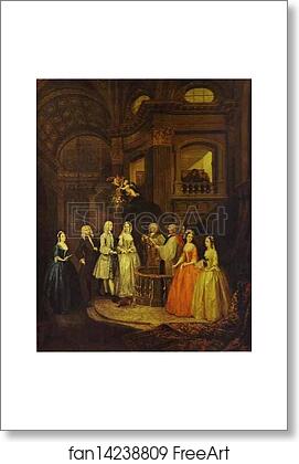 Free art print of The Wedding of Stephen Bechingham and Mary Cox by William Hogarth