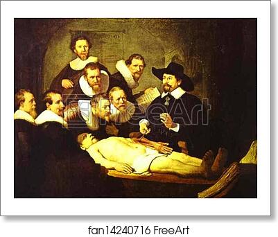 Free art print of Doctor Nicolaes Tulp's Demonstration of the Anatomy of the Arm by Rembrandt Harmenszoon Van Rijn