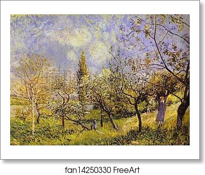 Free art print of Orchard in Spring - By by Alfred Sisley
