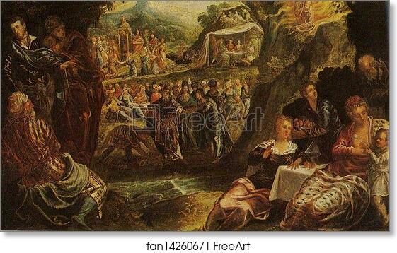 Free art print of The Worship of the Golden Calf by Jacopo Robusti, Called Tintoretto