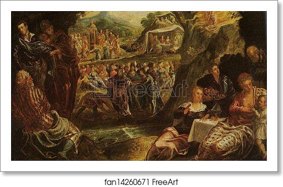 Free art print of The Worship of the Golden Calf by Jacopo Robusti, Called Tintoretto