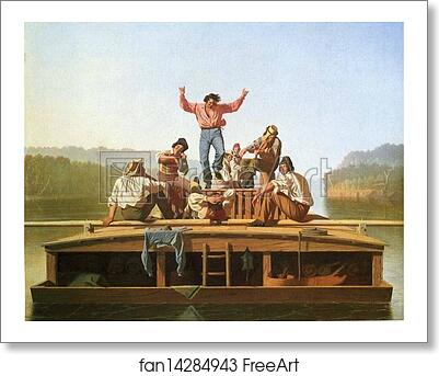 Free art print of The Jolly Flatboatmen by George Caleb Bingham