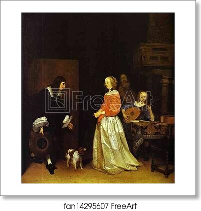 Free art print of The Suitor's Visit by Gerard Terborch