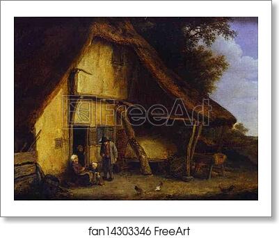 Free art print of A Peasant Family Outside a Cottage by Adriaen Van Ostade