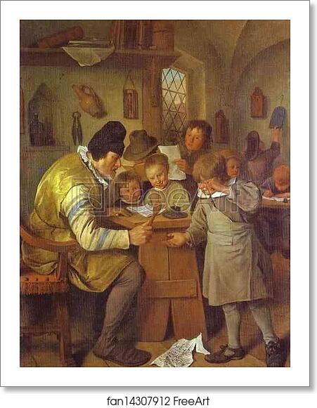 Free art print of The Village School by Jan Steen Free art print of The Village School by Jan Steen