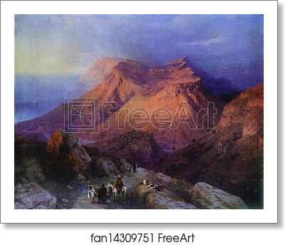 Free art print of Mountain Village Gunib in Daghestan. View from the East by Ivan Aivazovsky