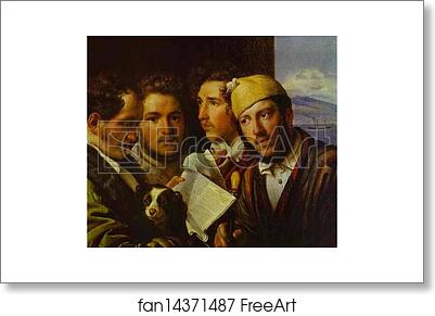 Free art print of Readers of the Newspaper in Naples by Orest Kiprensky