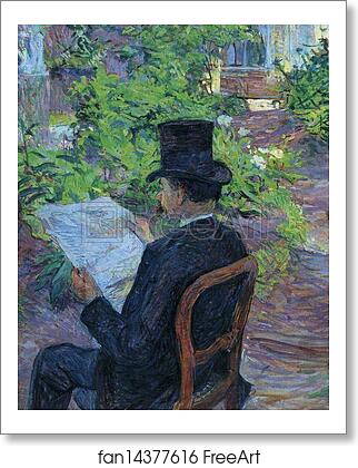 Free art print of Désiré Dihau (Reading a Newspaper in the Garden) by Henri De Toulouse-Lautrec Free art print of Désiré Dihau (Reading a Newspaper in the Garden) by Henri De Toulouse-Lautrec