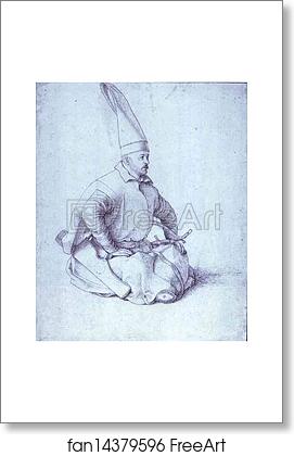 Free art print of A Turkish Janissary by Gentile Bellini