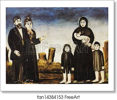 Free art print of Childless Millionaire and Poor Woman with Children by Niko Pirosmani