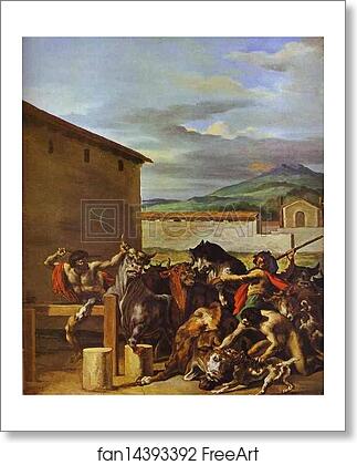 Free art print of Taming of the Bulls by Jean Louis André Théodore Géricault