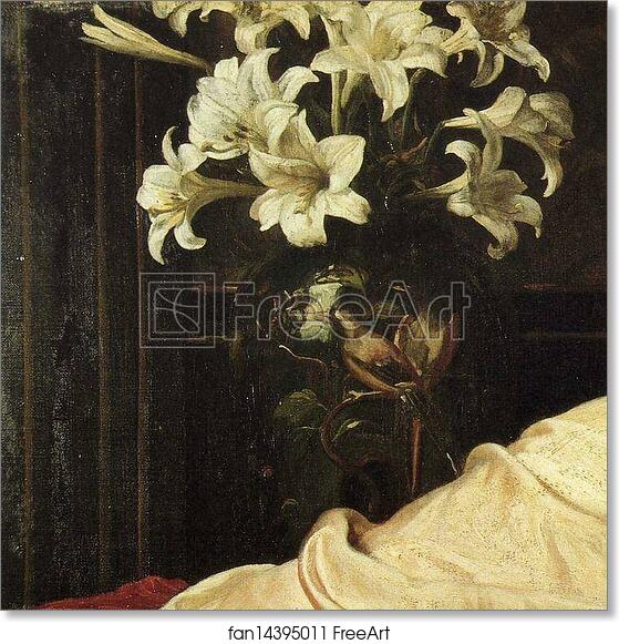 Free art print of Mother and Child (Cherries). Detail by Frederick Leighton