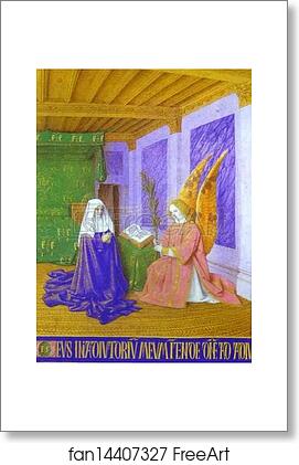Free art print of Second Annunciation. Miniature from the Book of Hours of Etienne Chevalie by Jean Fouquet