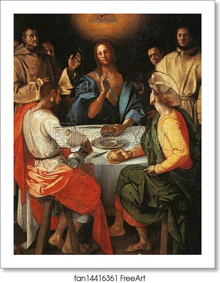 Free art print of The Supper at Emmaus by Jacopo Carrucci, Known As Pontormo