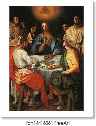 Free art print of The Supper at Emmaus by Jacopo Carrucci, Known As Pontormo
