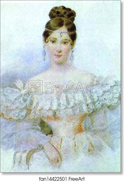 Free art print of Portrait of N. N. Pushkina, nee Goncharova by Alexander Brulloff