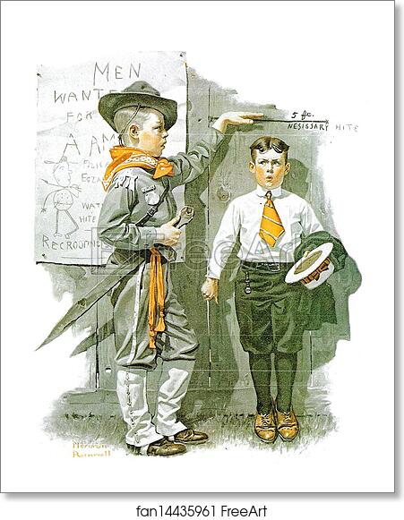 Free art print of Saturday Evening Post cover – "Necessary Height" by Norman Rockwell Free art print of Saturday Evening Post cover – "Necessary Height" by Norman Rockwell