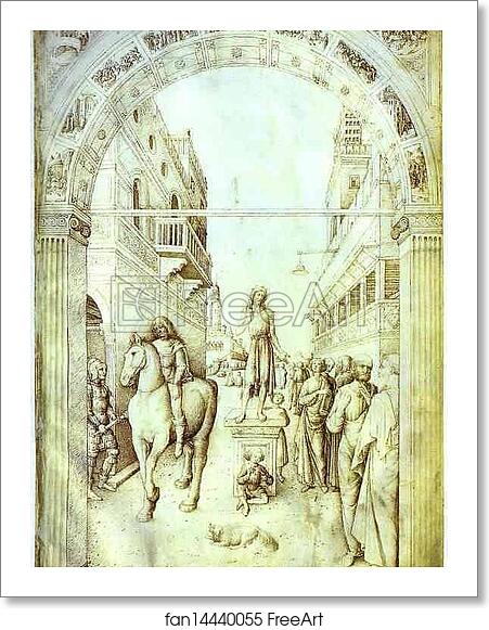 Free art print of St. John the Baptist Preaching by Jacopo Bellini
