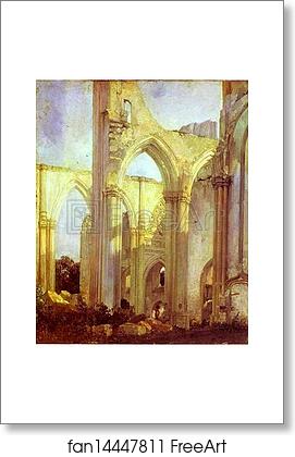 Free art print of Abbey of St. Berlin, near St. Omer by Richard Parkes Bonington