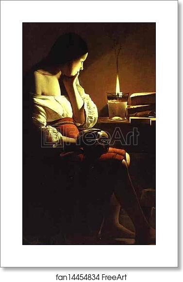 Free art print of Repenting Magdalene by Georges De La Tour