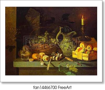 Free art print of Still-Life with Candle by Ivan Khrutsky