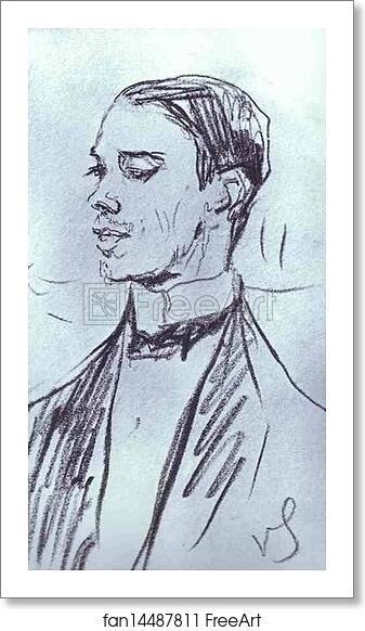 Free art print of Portrait of Vazlav Nizhinsky by Valentin Serov