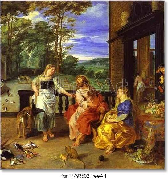 Free art print of Christ in the House of Martha and Mary by Peter Paul Rubens