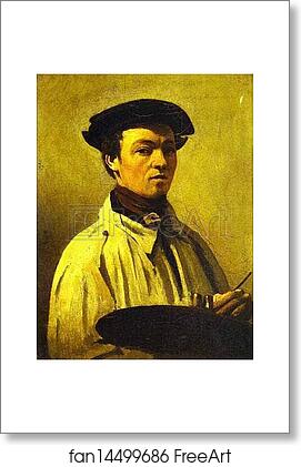 Free art print of Self-Portrait with Palette in Hand by Jean-Baptiste-Camille Corot