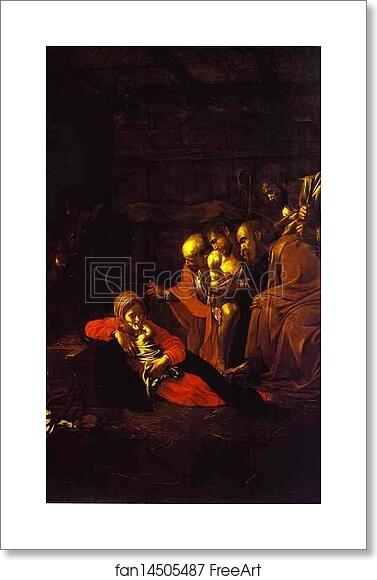 Free art print of The Adoration of the Shepherds by Caravaggio