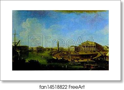 Free art print of View of the Stock Exchange and the Admiralty from the Fortress of St. Peter and Paul by Fedor Alekseev