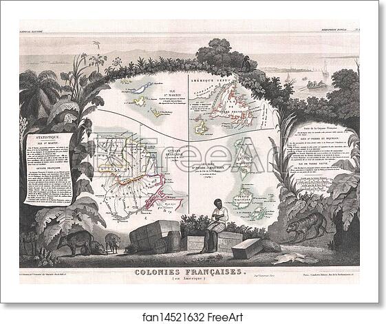 Free art print of Colonies Francaises (en Amerique). by Victor Jules Levasseur