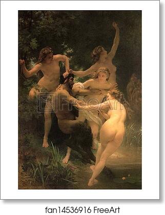 Free art print of Nymphs and Satyr by William-Adolphe Bouguereau
