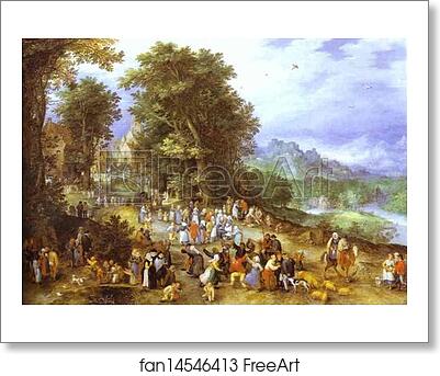 Free art print of A Flemish Fair by Jan Brueghel The Elder
