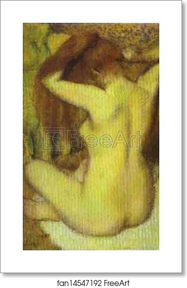 Free art print of Woman Combing Her Hair by Edgar Degas Free art print of Woman Combing Her Hair by Edgar Degas