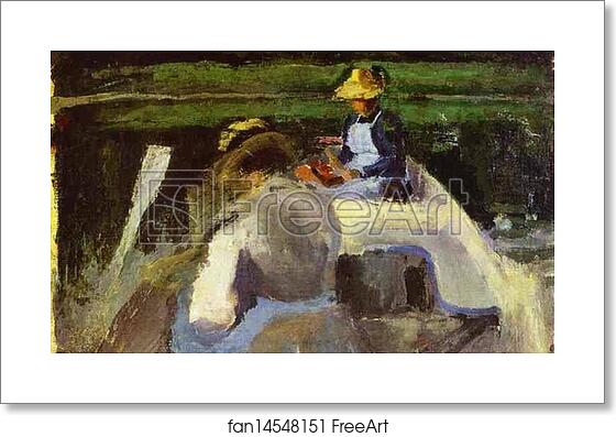 Free art print of In a Boat by Victor Borisov-Musatov Free art print of In a Boat by Victor Borisov-Musatov