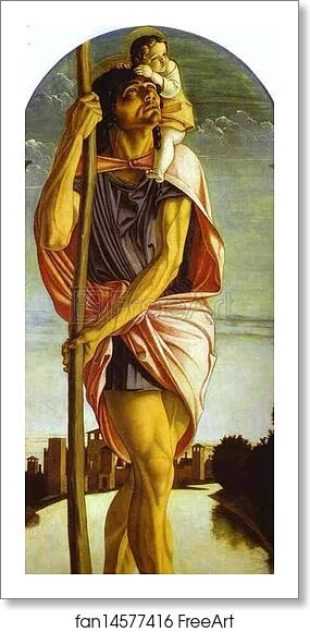 Free art print of St. Christopher (Detail of panel of St. Vincent Ferrar Polyptych) by Giovanni Bellini Free art print of St. Christopher (Detail of panel of St. Vincent Ferrar Polyptych) by Giovanni Bellini