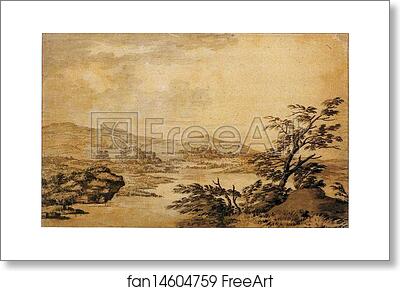 Free art print of Landscape Study Development from a Blot by Joseph Wright Of Derby