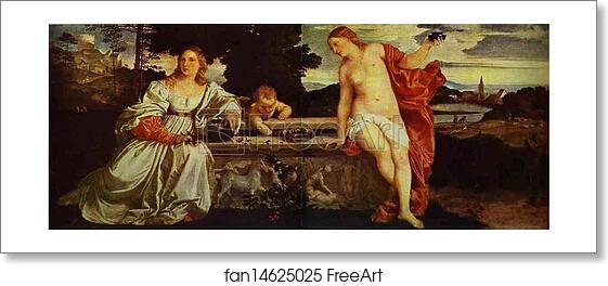 Free art print of Sacred and Profane Love by Titian. 1514 ...