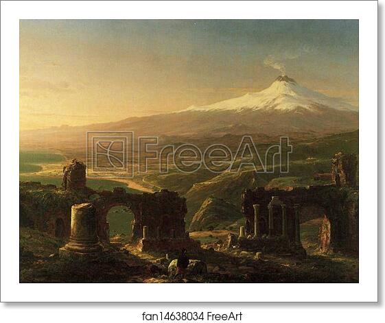 Free art print of Mount Etna from Taormina by Thomas Cole
