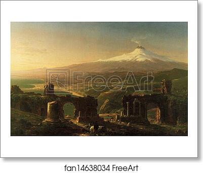 Free art print of Mount Etna from Taormina by Thomas Cole