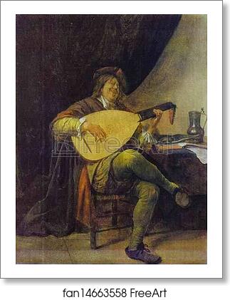Free art print of Self-Portrait with a Lute by Jan Steen