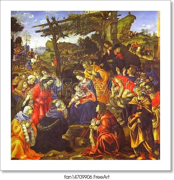 Free art print of The Adoration of the Magi by Filippino Lippi