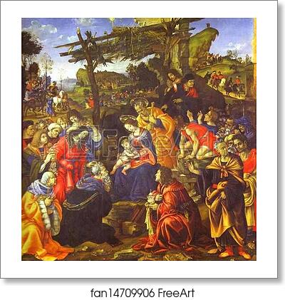 Free art print of The Adoration of the Magi by Filippino Lippi
