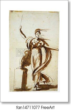 Free art print of Study of a Striding Female Figure, Perhaps for 'Emma Hart as Circe' by George Romney