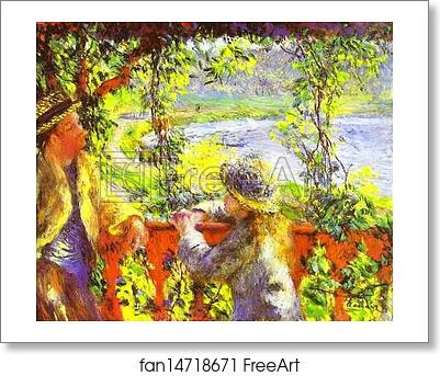 Free art print of By the Lake by Pierre-Auguste Renoir
