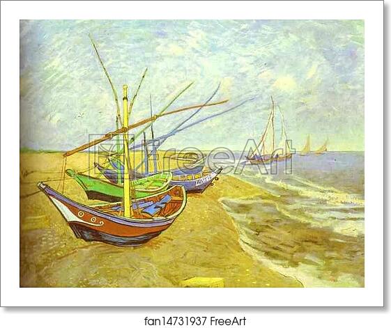 Free art print of Fishing Boats on the Beach by Vincent Van Gogh Free art print of Fishing Boats on the Beach by Vincent Van Gogh