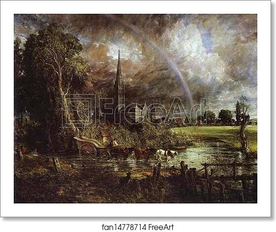 Free art print of Salisbury Cathedral, from the Meadows by John Constable Free art print of Salisbury Cathedral, from the Meadows by John Constable