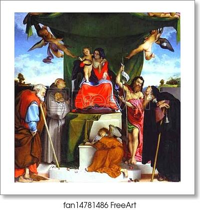 Free art print of San Bernandino Altarpiece by Lorenzo Lotto